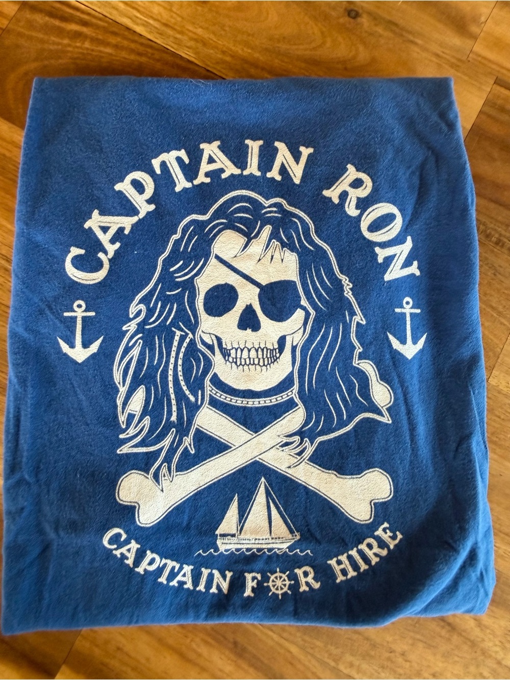 Next Level Apparel Blue Graphic 'Captain Ron' Short Sleeve Tee 💥5/$25💥 Bundle!